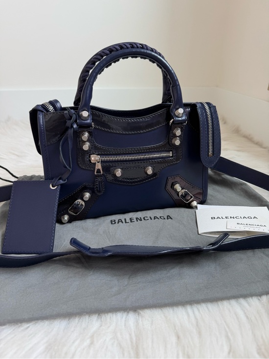 Balenciaga Handbags - Vintage Balenciaga Navy Blue Mini City bag - Leather Top Handle Crossbody